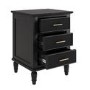 Black Ribbed 3 Drawer Bedside Table - Farah 