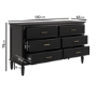 Black Ribbed 6 Drawer Chest of Drawers - Farah