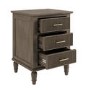 Dark Wood Ribbed 3 Drawer Bedside Table - Farah 