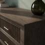 Dark Wood Ribbed 6 Drawer Chest of Drawers - Farah