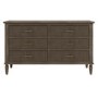 Dark Wood Ribbed 6 Drawer Chest of Drawers - Farah