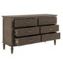 Dark Wood Ribbed 6 Drawer Chest of Drawers - Farah