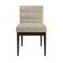 Set of 2 Walnut and Beige Ribbed Upholstered Dining Chairs - Freja