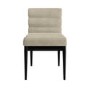 Set of 2 Black and Beige Ribbed Upholstered Dining Chairs - Freja