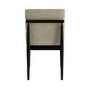 Set of 2 Black and Beige Ribbed Upholstered Dining Chairs - Freja