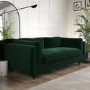 Green Velvet 3 Seater Flat Packed Sofa - Frankie