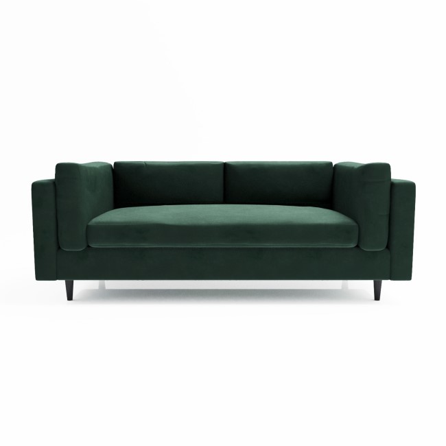 Green Velvet 3 Seater Flat Packed Sofa - Frankie