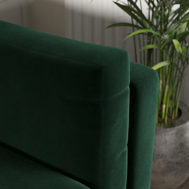 Green Velvet 3 Seater Flat Packed Sofa - Frankie