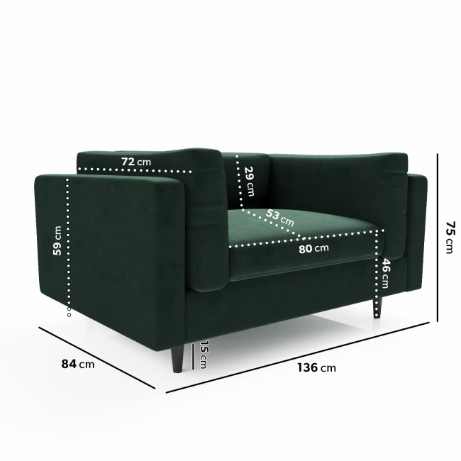 ALMOST PERFECT - Green Velvet Love Seat - Frankie