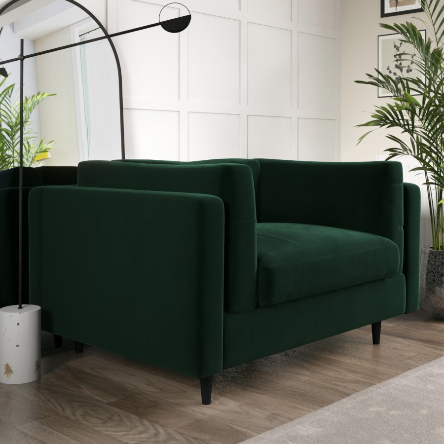 Green Velvet Love Seat - Frankie