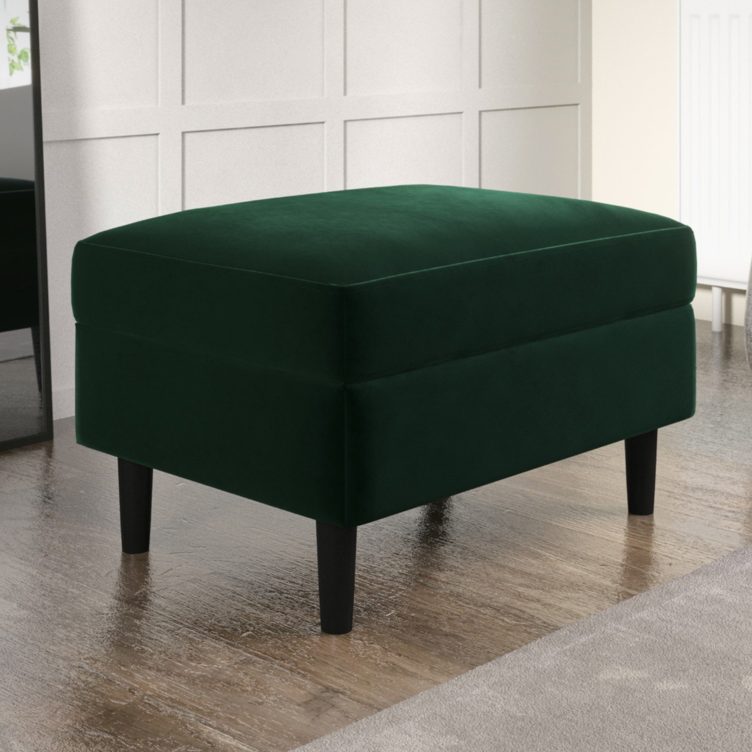 Photo of Large green velvet footstool - frankie