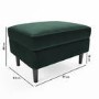 GRADE A1 - Large Green Velvet Footstool - Frankie