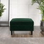 GRADE A1 - Large Green Velvet Footstool - Frankie