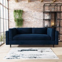 GRADE A1 - Navy Blue Velvet 3 Seater Sofa in a Box - Frankie