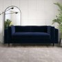 Navy Velvet 3 Seater Sofa in a Box - Frankie