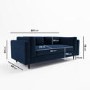 GRADE A1 - Navy Blue Velvet 3 Seater Sofa in a Box - Frankie