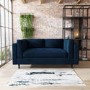 GRADE A1 - Navy Blue Velvet 2 Seater Sofa in a Box - Frankie