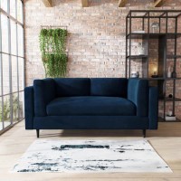GRADE A1 - Navy Blue Velvet 2 Seater Sofa in a Box - Frankie