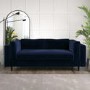 Navy Velvet 2 Seater Sofa in a Box - Frankie