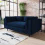 GRADE A1 - Navy Blue Velvet 2 Seater Sofa in a Box - Frankie