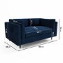 Navy Velvet 2 Seater Sofa in a Box - Frankie