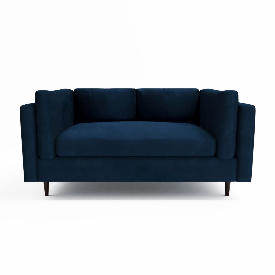 Navy Velvet 2 Seater Sofa in a Box - Frankie