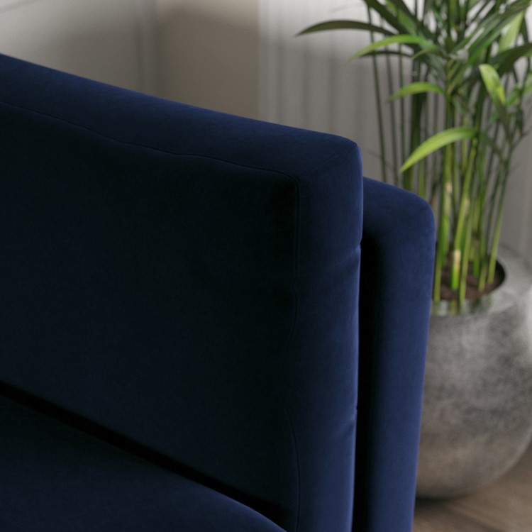 Navy Velvet Love Seat - Frankie