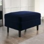 Large Navy Velvet Footstool - Frankie