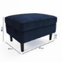 Large Navy Velvet Footstool - Frankie