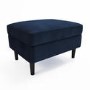 Large Navy Velvet Footstool - Frankie