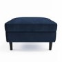 Large Navy Velvet Footstool - Frankie