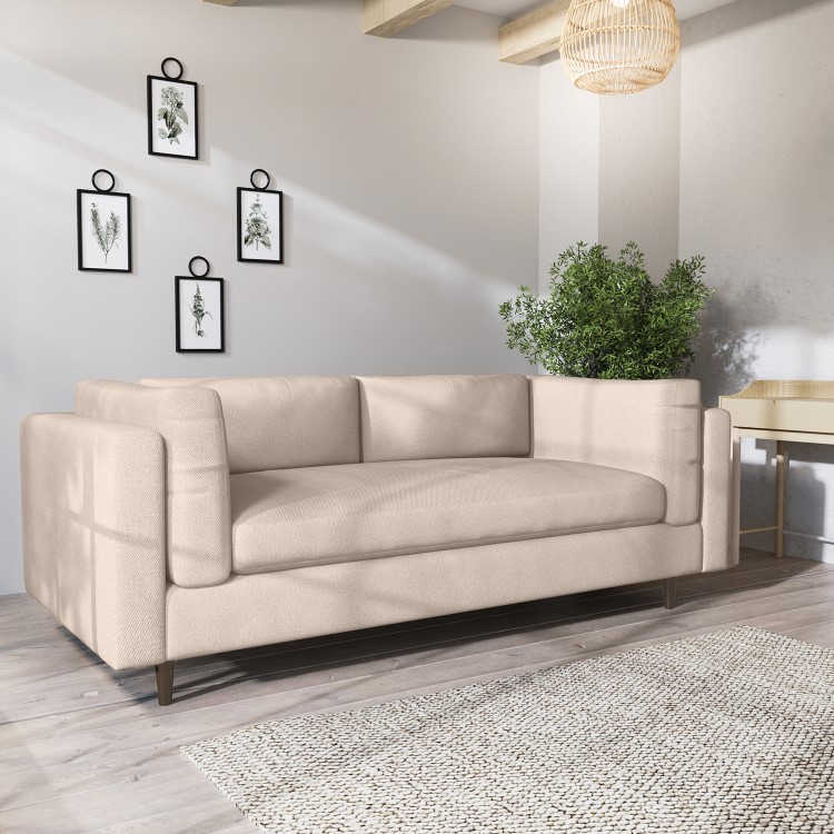 Beige Woven 3 Seater Sofa - Frankie