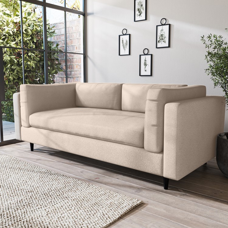 Beige Woven 3 Seater Sofa - Frankie