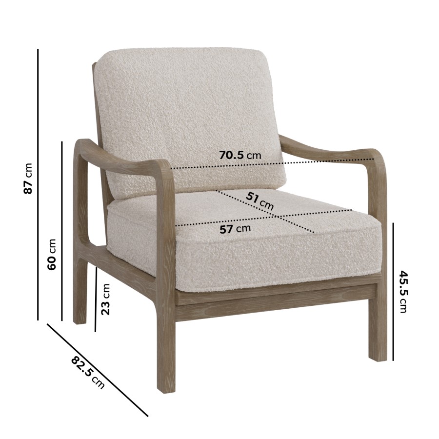 ALMOST PERFECT - Beige Teddy Mid Century Armchair - Farren