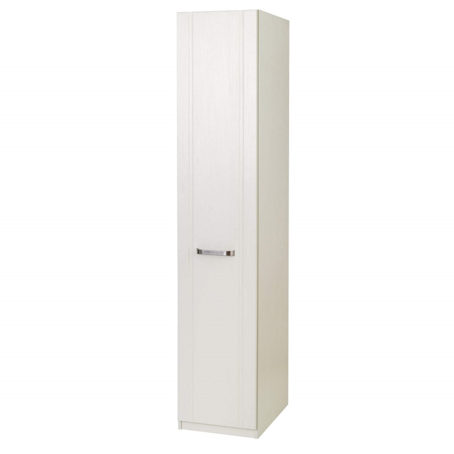 One Call Furniture Flute Single Wardrobe in Textured Ivory