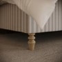 Cream Striped Chenille Double Ottoman Bed with Curved Headboard - Farrow