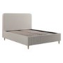 Beige Striped Chenille King Size Ottoman Bed with Curved Headboard - Farrow