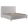 Cream Striped Chenille Super King Ottoman Bed with Curved Headboard - Farrow