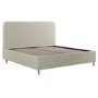 Sage Striped Chenille Super King Ottoman Bed with Curved Headboard - Farrow