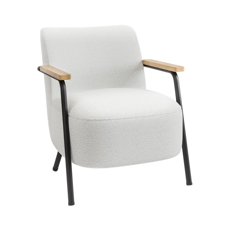 Cream Boucle Scandi Armchair - Freya