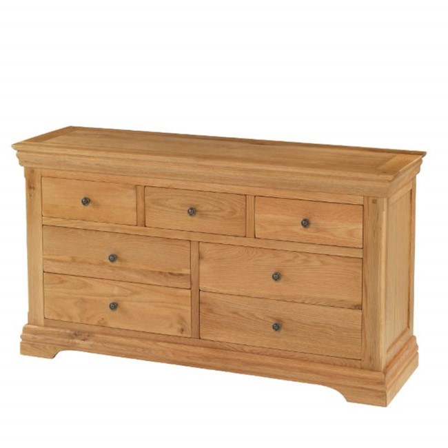 Bayonne Oak 4+3 Drawer Wide Chest of Drawers