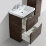 Walnut Free Standing Bathroom Vanity Unit & Basin - W600mm