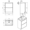 Walnut Free Standing Bathroom Vanity Unit &amp; Basin - W600mm