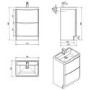 Walnut Free Standing Bathroom Vanity Unit & Basin - W600mm