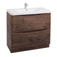 Walnut Free Standing Bathroom Vanity Unit & Basin - W900 x H850mm - Oakland Walnut Free Standing Bathroom Vanity Unit & Basin - W900 x H850mm - Oakland