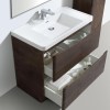 GRADE A1 - Walnut Free Standing Bathroom Vanity Unit &amp; Basin - W900 x H850mm - Oakland