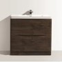 Walnut Free Standing Bathroom Vanity Unit & Basin - W900 x H850mm - Oakland