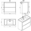 GRADE A1 - Walnut Free Standing Bathroom Vanity Unit &amp; Basin - W900 x H850mm - Oakland