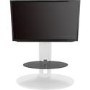 Chepstow Affinity Oval Pedestal TV Stand 930 Gloss White / Black Glass