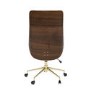 Black Faux Leather and Walnut Swivel Office Chair - Forest